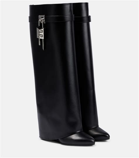 givenchy shark lock inspired boots|Givenchy thigh high sock boots.